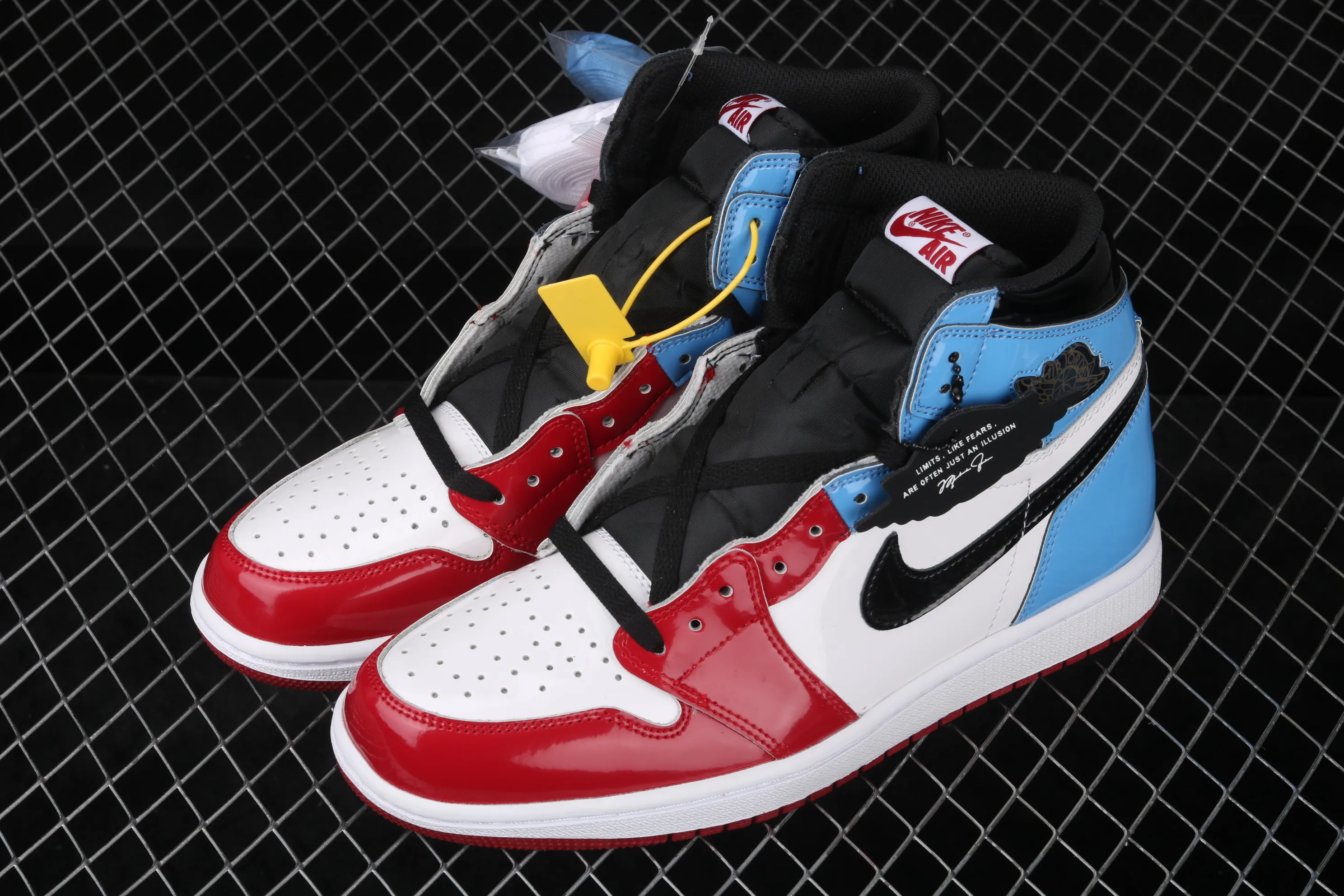 All categories Air Jordan Jordan series basketball shoes Air Jordan 1 High Air Jordan 1 "Fearless" AJ1 Joe 1 high top red and blue patent leather CK5666-100